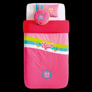 Narzuta dziecięca na łóżko z 2 poduszkami Bipinky, różowy