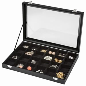Pudełko szkatułka na biżuterię z 24 przegródkami