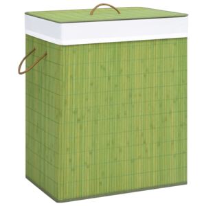 Bambusowy kosz na pranie, zielony, 100 L
