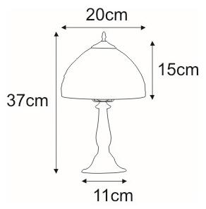 Stylowa lampka stołowa z witrażowym kloszem K-G081551 z serii SARGAN