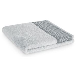 Ręcznik kąpielowy Bawełniany z bordiurą Jasno Szary VIYALI 30x50 cm