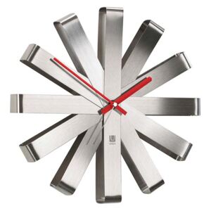 Zegar ścienny Umbra Ribbon Ø 30 cm, metaliczny