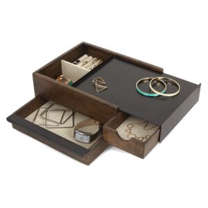 Pudełko na biżuterię Umbra Stowit 26 cm, ciemne drewno