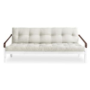 Sofa rozkładana z jasnobeżowym obiciem Karup Poetry White