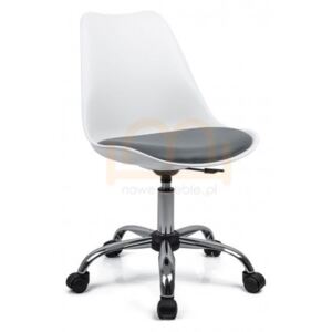 Krzesło QZY-402C biały + szara poduszka
