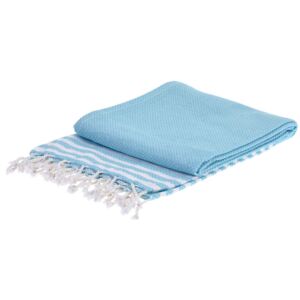 Ręcznik hammam prostokątny, klasyczny kolor jasnoniebieski 150x 90 cm