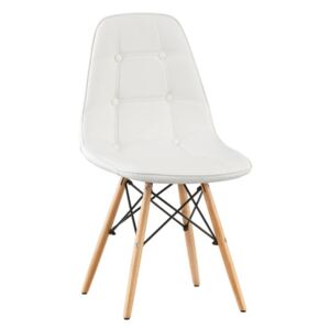 Krzesło Tapicerowane Drewniane Nogi Em08-9 Białe