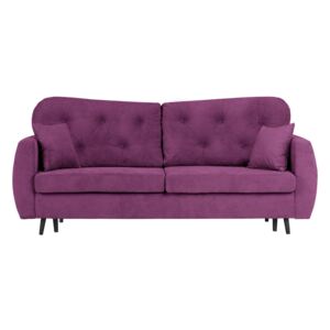 Fioletowa rozkładana sofa 3-osobowa ze schowkiem Mazzini Sofas Popy