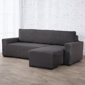 Super streczowe pokrowce NIAGARA antracyt narożnik z otomaną po prawej stronie (sz. 210 - 320 cm)