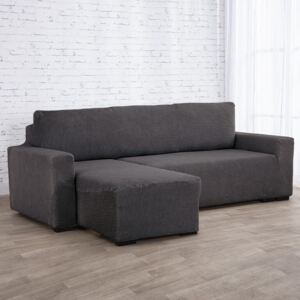Super streczowe pokrowce NIAGARA antracyt narożnik z otomaną po lewej stronie (sz. 210 - 320 cm)