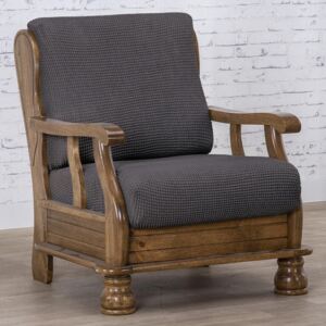 Super streczowe pokrowce NIAGARA antracyt fotel z drewnianymi bokami (sz. 50 - 80 cm)