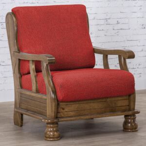 Super streczowe pokrowce NIAGARA ceglaste fotel z drewnianymi bokami (sz. 50 - 80 cm)