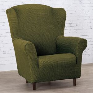 Super streczowe pokrowce NIAGARA zielone fotel uszak (sz. 70 - 95 cm)