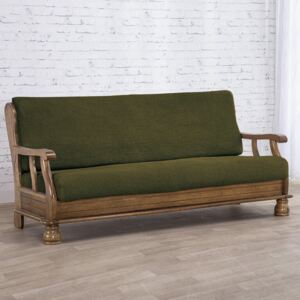 Super streczowe pokrowce NIAGARA zielone kanapa trzyosobowa z drew. bokami (sz. 160 - 200 cm)
