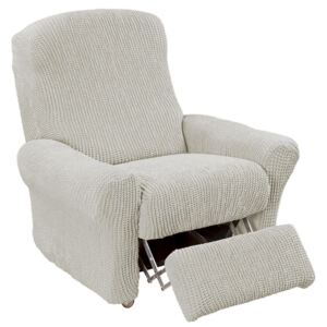 Super streczowe pokrowce GLAMOUR śmietankowe fotel relaks (sz. 70 - 90 cm)