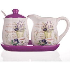 Ceramiczny pojemniczek do mleka i cukierniczka Lavender, BANQUET