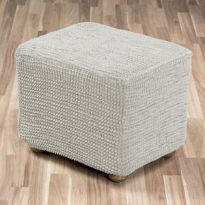 Super streczowe pokrowce GLAMOUR śmietankowe pufa (45 x 45 x 45 cm)