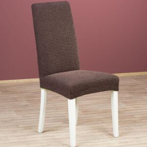 Luksusowe elastyczne pokrowce ZAFIRO czekoladowy brąz krzesła z oparciem 2 szt. 40 x 40 x 60 cm