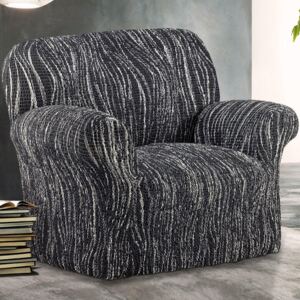 Bi-elastyczne pokrowce UNIVERSO NOWE cieniowane czarno-białe fotel (sz. 60 - 110 cm)