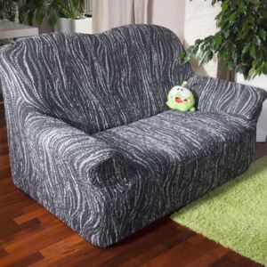 Bi-elastyczne pokrowce UNIVERSO NOWE cieniowane czarno-białe kanapa dwuosobowa (sz. 120 - 160 cm)