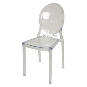 Krzesło Designerskie PRINCE Glamour transparentne bezbarwne kolor: bezbarwny (transparentny), Materiał: poliwęglan