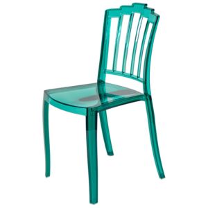 Krzesło Designerskie QUEEN transparentne zielone kolor: zielony transparentny, Materiał: poliwęglan