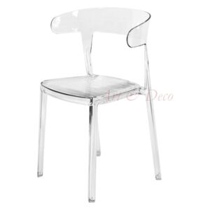 Krzesło Designerskie FEDRA transparentne bezbarwne kolor: bezbarwny (transparentny), Materiał: poliwęglan