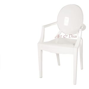 Krzesło Designerskie VALDI białe kolor: białe, Materiał: poliwęglan