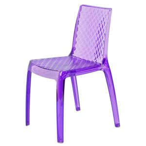 Krzesło Designerskie CARMEN transparentne fiolet kolor: fioletowy transparentny, Materiał: poliwęglan