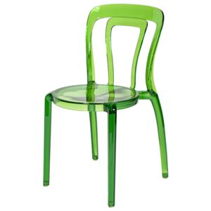 Krzesło Designerskie IRIS transparentne zielone kolor: zielony transparentny, Materiał: poliwęglan
