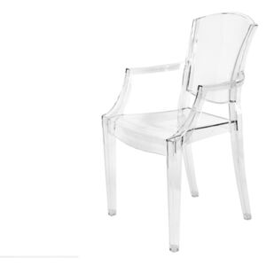 Krzesło Designerskie PEONY w stylu nowoczesnym transparentny bezbarwny kolor: bezbarwny (transparentny), Materiał: poliwęglan