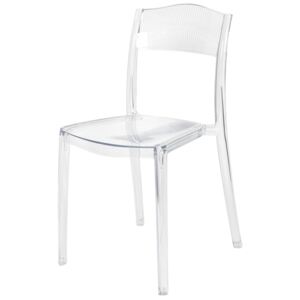 Krzesło Designerskie MIU styl Minimalizm transparente bezbarwne kolor: bezbarwny (transparentny), Materiał: poliwęglan