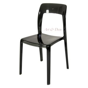 Krzesło Designerskie AIR transparentny czarny z poliwęglanu kolor: Czarny, Materiał: poliwęglan