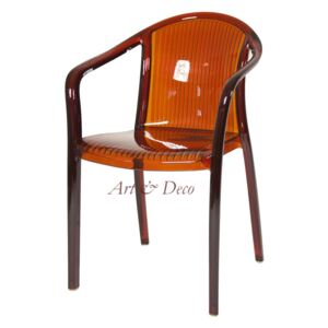Krzesło Designerskie IMPERIALE transparentne brązowe kolor: brązowy transparentny, Materiał: poliwęglan