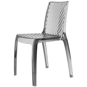 Krzesło Designerskie CARMEN w stylu Glamour transparentne szare kolor: szary przydymiony transparentny, Materiał: poliwęglan