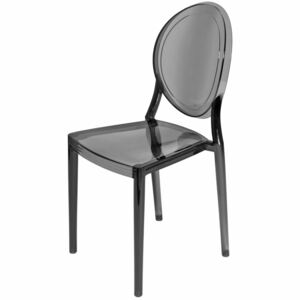 Krzesło Designerskie PRINCE Glamour transparentne szare kolor: przezroczysty szary, Materiał: poliwęglan
