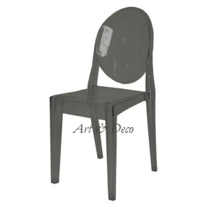 Krzesło Designerskie CRISTINA transparentne szare kolor: szary transparentny , Materiał: poliwęglan