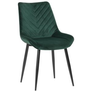 Krzesło tapicerowane Aron velvet zielony