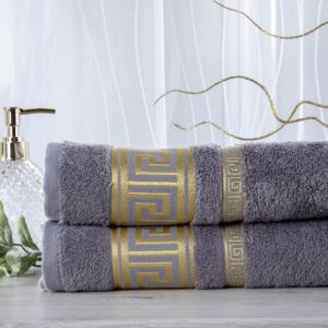 Zestaw 2 ręczników bambusowych ROMA ciemnoszary 50 x 100 cm
