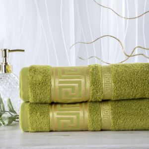 Zestaw 2 ręczników bambusowych ROMA zielony 50 x 100 cm