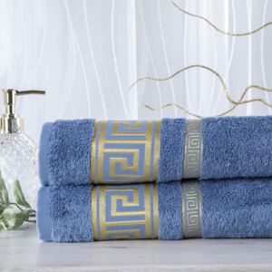 Zestaw 2 ręczników bambusowych ROMA niebieski 50 x 100 cm
