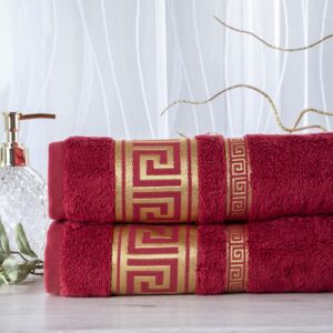 Zestaw 2 ręczników bambusowych ROMA bordowy 50 x 100 cm