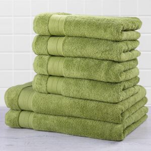 Zestaw ręczników frotte i ręczników kąpielowych MEXICO zielony 6 szt