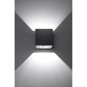 SOLLUX Kwadratowa lampa ścienna kinkiet Quad Czarny kostka LED!