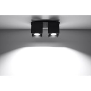 SOLLUX Kwadratowa lampa sufitowa podwójny plafon Quad 2 Czarny kostka LED!