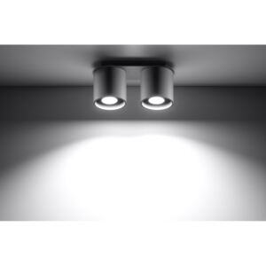 SOLLUX Okrągła lampa sufitowa plafon podwójny Orbis 2 Szary walec LED!