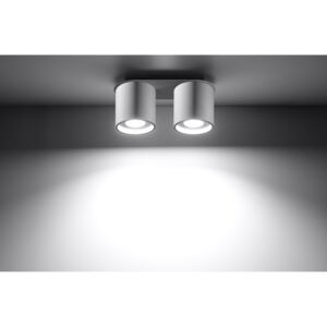 SOLLUX Okrągła lampa sufitowa plafon podwójny Orbis 2 Biały walec LED!