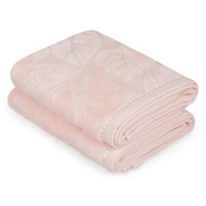 Komplet 2 łososiowych ręczników z satyny bawełnianej Madame Coco Velver, 50x90 m