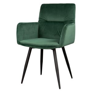 SELSEY Krzesło Mosterio z podłokietnikami zielony velvet