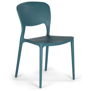 Plastikowe krzesło do jadalni EASY, niebieskie, 4 sztuki